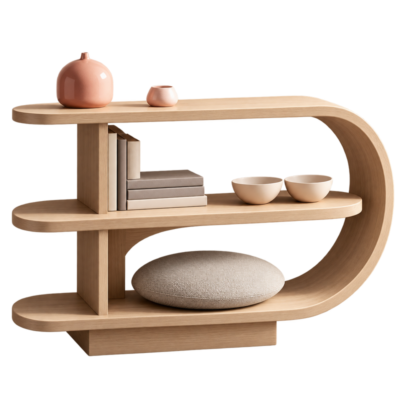 Curved Oak Console Table