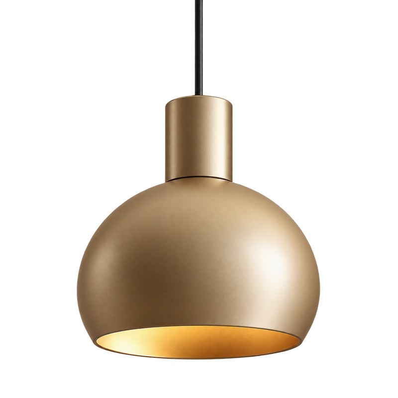 Matte Gold Dome Pendant Light