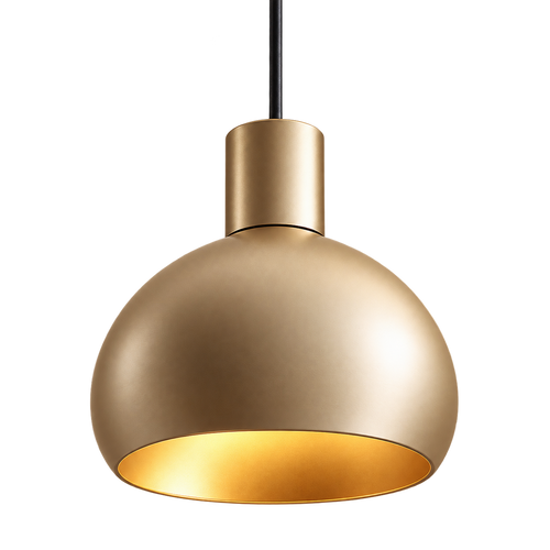 Matte Gold Dome Pendant Light
