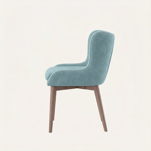 Quilted Velvet Wingback Dining Chair