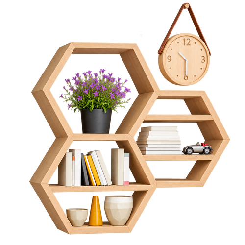 Hexagon Wall Shelf Set