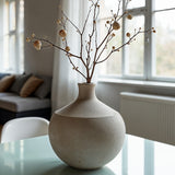 Matte Stone Ceramic Globe Vase