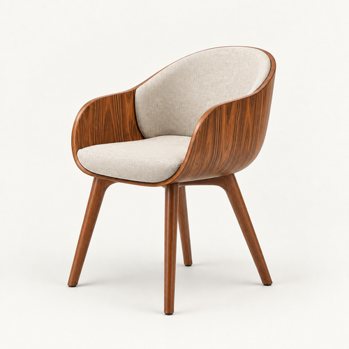 Beige accent chair from another angle