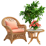 Round Wicker Accent Table