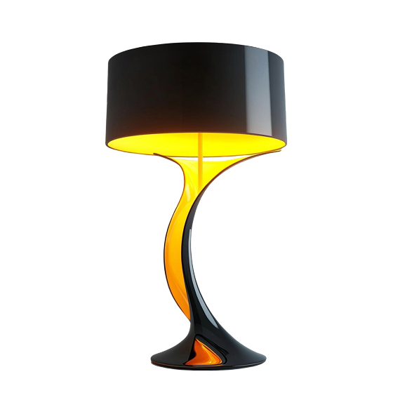 Modern table lamp with black yellow design