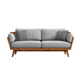 Mid-Century Walnut Frame Two-Seater Sofa